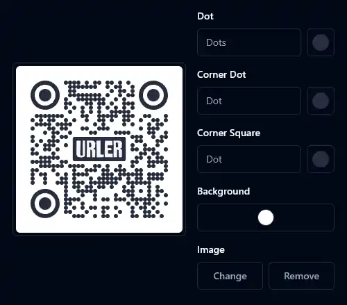 QR code customization interface showing various styling options