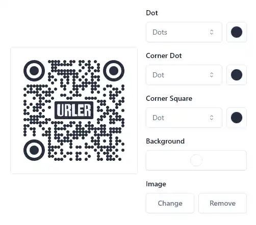 QR code customization interface showing various styling options